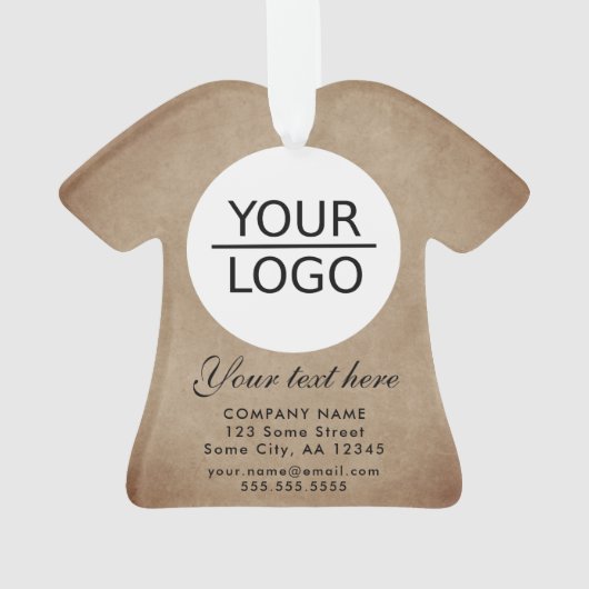 Rustisch Voeg je Logo met Aangepaste tekstpromotie Ornament (achterkant)