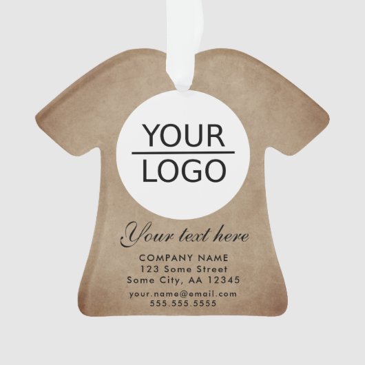 Rustisch Voeg je Logo met Aangepaste tekstpromotie Ornament (voorkant)