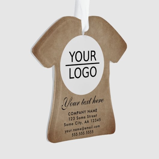 Rustisch Voeg je Logo met Aangepaste tekstpromotie Ornament (voorkant)