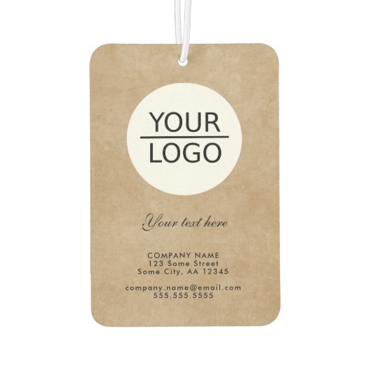 Rustisch Voeg je Logo toe met Aangepaste tekstprom Luchtverfrisser (Achterkant)