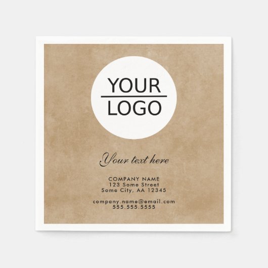 Rustisch Voeg je Logo toe met Aangepaste tekstprom Servet (Voorkant)