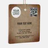 Rustisch Voeg Logo QR-code toe Tekstpromotie Weggo Keramisch Ornament (Rechts)