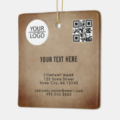 Rustisch Voeg Logo QR-code toe Tekstpromotie Weggo Keramisch Ornament (Links)
