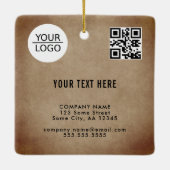 Rustisch Voeg Logo QR-code toe Tekstpromotie Weggo Keramisch Ornament (Achterkant)