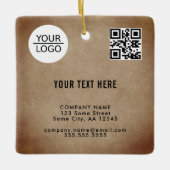Rustisch Voeg Logo QR-code toe Tekstpromotie Weggo Keramisch Ornament (Voorkant)