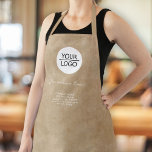 Rustisch voeg uw Bevordering van het Bedrijf van d Schort<br><div class="desc">Rustic voegt uw Logo met het Promotionele Schort van het Bedrijf van de Tekst van de Douane toe. Witte tekst op de achtergrond van bijtend beige. Neem uw logo in de sjabloon op en pas de tekst, bedrijfsnaam, adres en contactinformatie aan. Zakelijke promotie of weggeven voor uw klanten en zakelijke...</div>