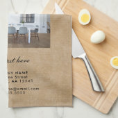 Rustisch voeg uw Foto van het Bedrijf van de Tekst Theedoek (Quarter Fold)