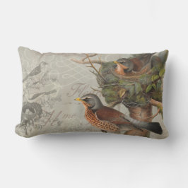 Rustisch  vogelNest Woodland Grey Script  Kussen