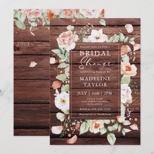 Rustisch Vrijgezellenfeest aan de rand van hout en Kaart (Voorkant / Achterkant)