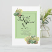 Rustisch Vrijgezellenfeest Aspen Bark Leaves Green Kaart (Staand voorkant)