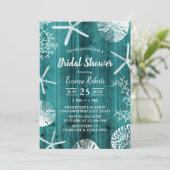 Rustisch Vrijgezellenfeest Blauwgroen Beach Weddin Kaart (Staand voorkant)