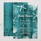 Rustisch Vrijgezellenfeest Blauwgroen Beach Weddin Kaart (Voorkant / Achterkant)