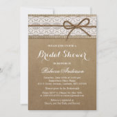 Rustisch Vrijgezellenfeest Elegant Lace Burlap Str Kaart (Voorkant)