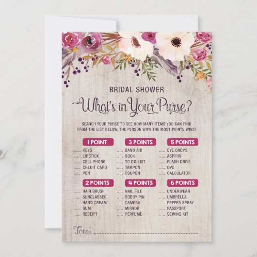 Rustisch Vrijgezellenfeest game Wat zit er in je t Kaart (Voorkant)