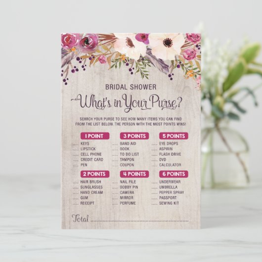 Rustisch Vrijgezellenfeest game Wat zit er in je t Kaart (Staand voorkant)