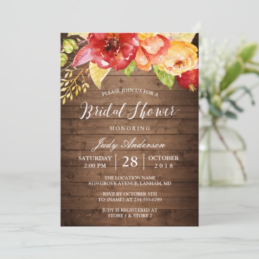 Rustisch Vrijgezellenfeest Herfst van landhout Kaart (Staand voorkant)