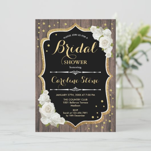 Rustisch Vrijgezellenfeest - Houtwitte rozen Kaart (Staand voorkant)