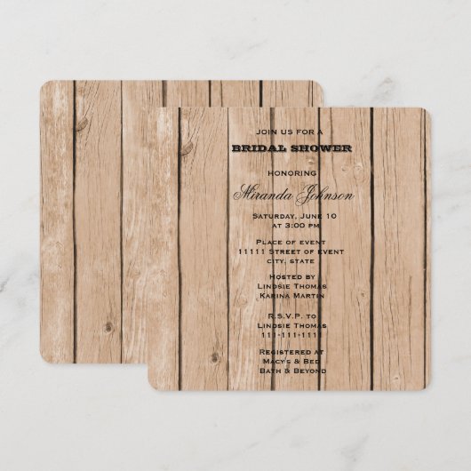 Rustisch Vrijgezellenfeest Kaart (Voorkant / Achterkant)