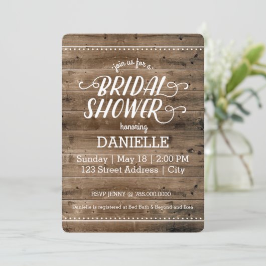 Rustisch Vrijgezellenfeest Kaart (Staand voorkant)