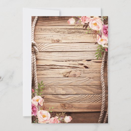 Rustisch Vrijgezellenfeest — Knot Floral Wrap Kaart (Achterkant)