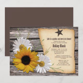 Rustisch Vrijgezellenfeest land Sunflower Daisy Kaart (Voorkant / Achterkant)