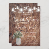 Rustisch Vrijgezellenfeest, Mason Jar, Babys Breat Kaart (Voorkant / Achterkant)