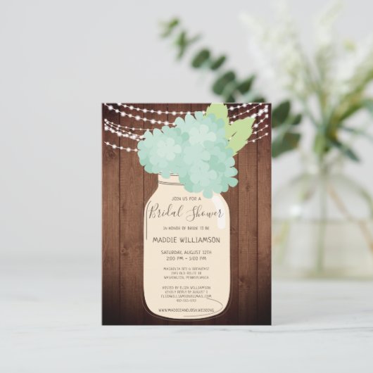 Rustisch Vrijgezellenfeest Mason Jar Light Vrijgez Briefkaart (Staand voorkant)