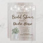 Rustisch Vrijgezellenfeest Mason Jar Lights Babys  Kaart (Voorkant / Achterkant)