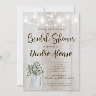 Rustisch Vrijgezellenfeest Mason Jar Lights Babys  Kaart