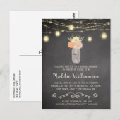 Rustisch Vrijgezellenfeest Mason Jar Lights Floral Briefkaart (Voorkant / Achterkant)