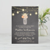 Rustisch Vrijgezellenfeest Mason Jar Lights Floral Kaart (Staand voorkant)