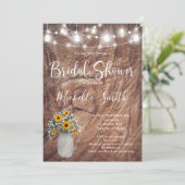 Rustisch Vrijgezellenfeest, Mason Jar, Sunflower J Kaart (Staand voorkant)