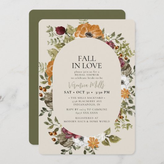 Rustisch Vrijgezellenfeest met botanische groene S Kaart (Voorkant / Achterkant)