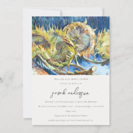 Rustisch Vrijgezellenfeest met geelzonnebloem voor Kaart