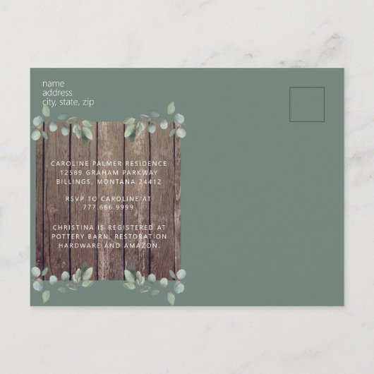 Rustisch Vrijgezellenfeest met hout en licht Uitnodiging Briefkaart (Achterkant)