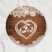 Rustisch Vrijgezellenfeest met hout en witte kant Bedankjes Labels (Achterkant)