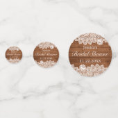 Rustisch Vrijgezellenfeest met hout en witte kant Confetti (Voorkanten)