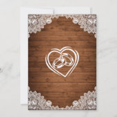 Rustisch Vrijgezellenfeest met hout en witte kant Kaart (Achterkant)