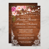 Rustisch Vrijgezellenfeest met houten lampjes Kaart (Voorkant / Achterkant)