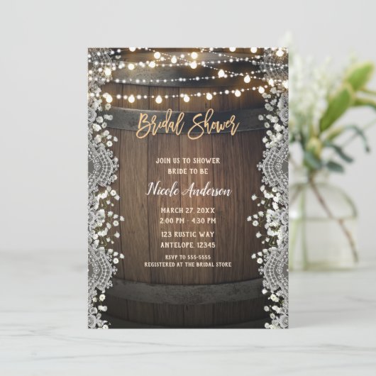 Rustisch Vrijgezellenfeest met houten schacht Kaart (Staand voorkant)