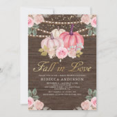 Rustisch Vrijgezellenfeest met houtroze goudpompoe Kaart (Voorkant)