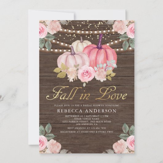 Rustisch Vrijgezellenfeest met houtroze goudpompoe Kaart (Voorkant)