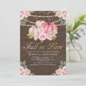 Rustisch Vrijgezellenfeest met houtroze goudpompoe Kaart (Staand voorkant)