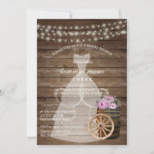 Rustisch Vrijgezellenfeest met houtsdoorn met roze Kaart (Voorkant)