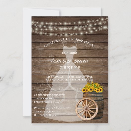 Rustisch Vrijgezellenfeest met houtsdoorn met zonn Kaart (Voorkant)