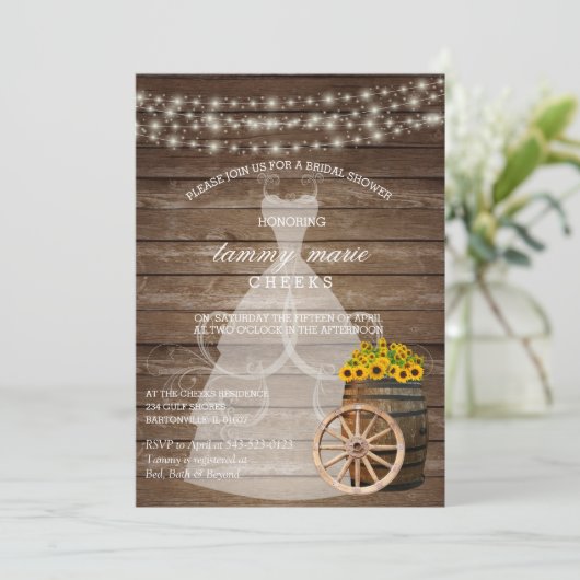 Rustisch Vrijgezellenfeest met houtsdoorn met zonn Kaart (Staand voorkant)