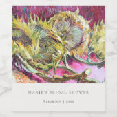 Rustisch Vrijgezellenfeest met minimale roze zonne Wijn Etiket (Enkel label)