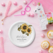 Rustisch Vrijgezellenfeest met zonnebloemen Papieren Bordje (Feest)