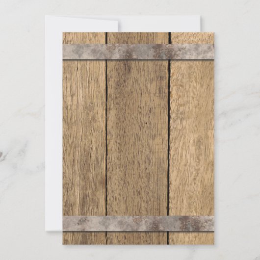 Rustisch Vrijgezellenfeest nodigt uit | Floral Chi Kaart (Achterkant)