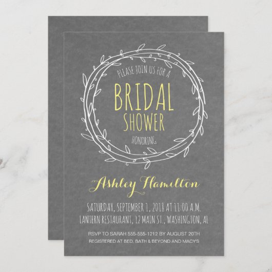 Rustisch Vrijgezellenfeest nodigt uit in Grijs en  Kaart (Voorkant / Achterkant)